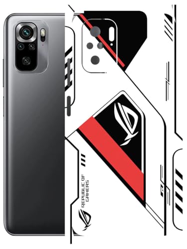 Image of AtOdds - Full Body Back Screen Guard Protector Film - Lamination Wrap Skin Sticker Compatible with REDMI Note 10 | Scratchproof Matte Finish (RogRed)