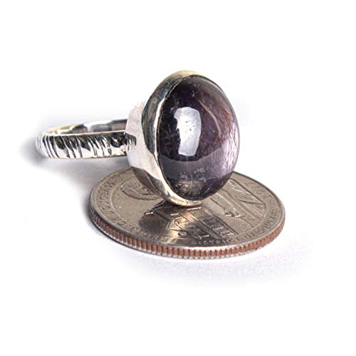 Bague en argent turc ajustable rubis étoile ne ternit pas - 4