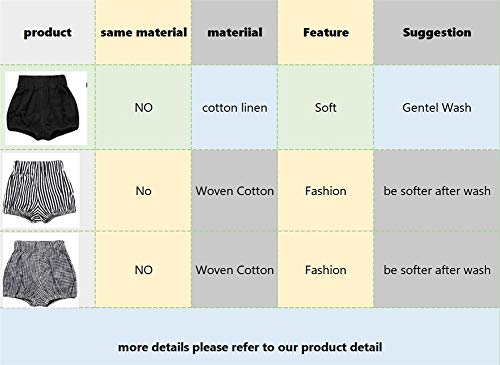LOOLY Unisex Baby Girls Boys 3 Pack Cotton Linen Blend Bloomer Shorts2