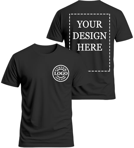 Custom T Shirts for Men Women Design Your Own Bulk Personalized Tshirts Customized t Shirts with Logo Text Photo Small Black