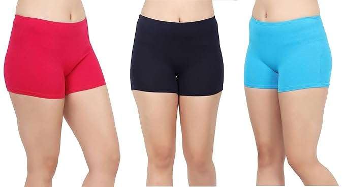Women's Cotton Blend Regular Boy Shorts - Pack of 3-image-42