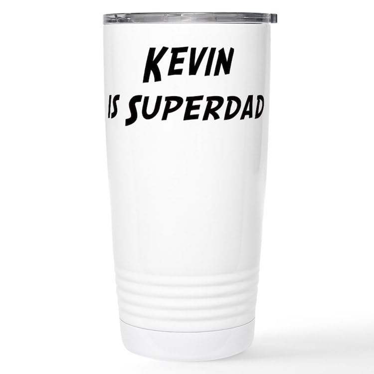 CafePressCafePress Kevin Is Superdad Stainless Steel Travel Mug Stainless Steel Travel Mug, Insulated 20 oz. Coffee Tumbler
