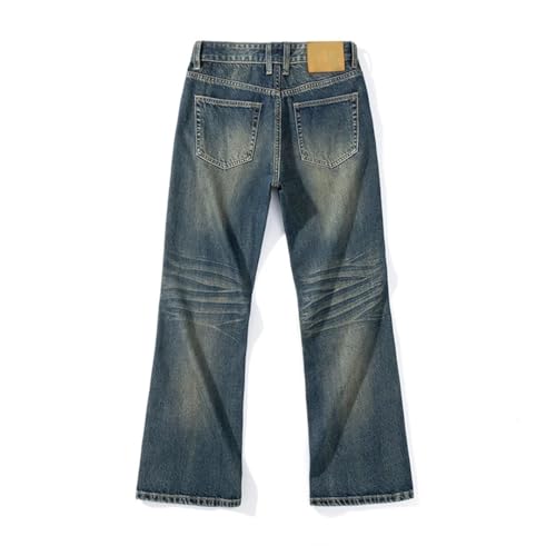 Men's Boot Cut Jeans Flared Pants Loose Vintage Denim Trousers Classic Cowboy Style3
