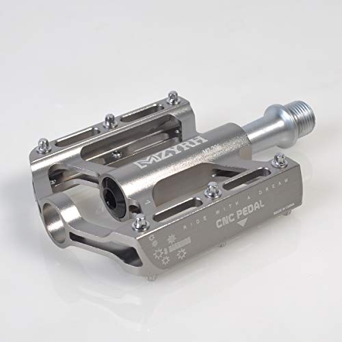 Thinktop Mountain Bike Platform Pedals For Mtb Bmx, Ultralight 9/16 Bicycle Pedal Flat Aluminum, 3 Bearing Sealed Ever Lubricate, Silver #TOP4