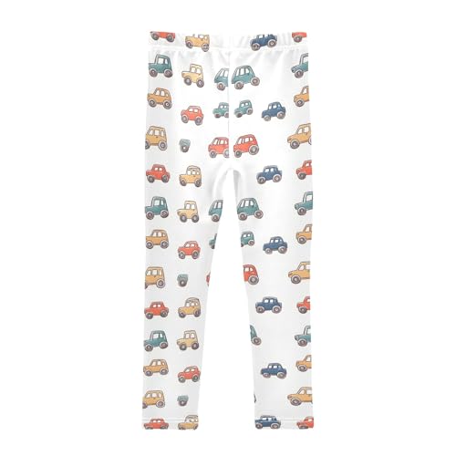 Car Cartoon Cute Pattern Girls Leggings Soft Comfortable Athletic Leggings Dancing Pants for 4-10 Years2