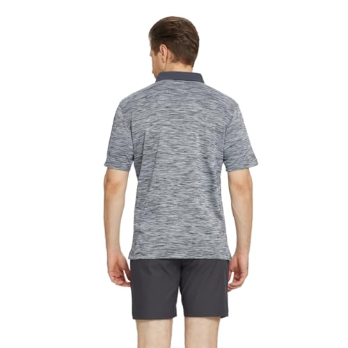 M MAELREG Mens Golf Shirt Short Sleeve Dry Fit Moisture Wicking Heather Pique Casual Collared Polo Shirts for Men — view 4