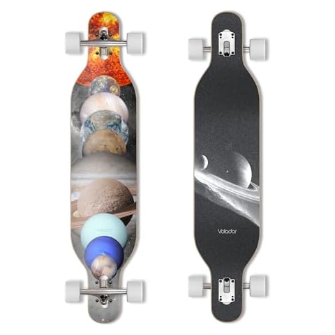 VOLADOR Freeride Longboard Cruiser | Maple Wood Deck| Drop Through Longboard Complete (Solar) Cover