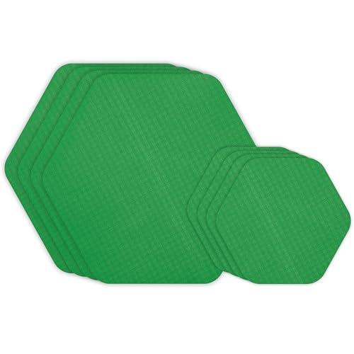 Image of GEAR AID Tenacious Tape Hex Repair Patches, 2.5 inch & 1.5 inch, Green, 8 Count