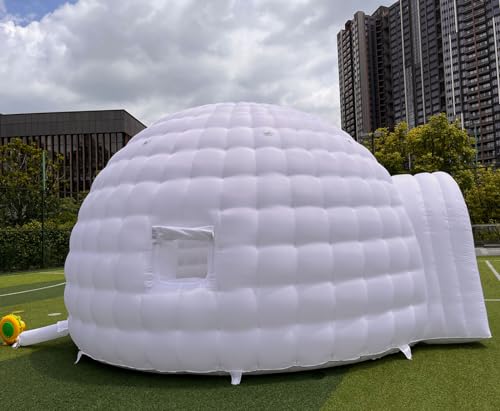 Carpa iglú inflable portátil con luz LED y 2 ventanas miniatura 4