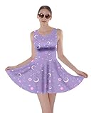 CowCow Womens Starry Night Sky Moon Stars Space Constellations Planets Mrs Frizzle Skater Dress, XS-5XL
