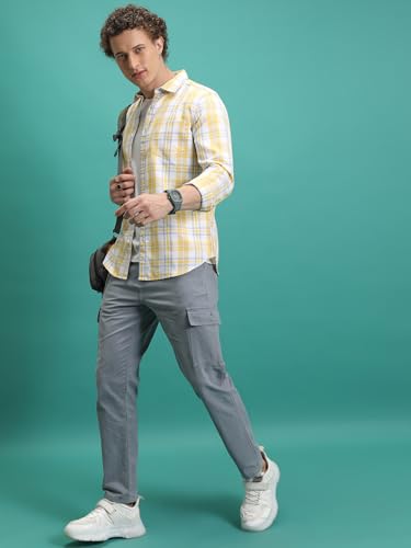 Image of Highlander Men's Tapered Fit | Cargo Trousers | Sleek & Functional | Utility Pockets | Trouser for Men | Men Trousers