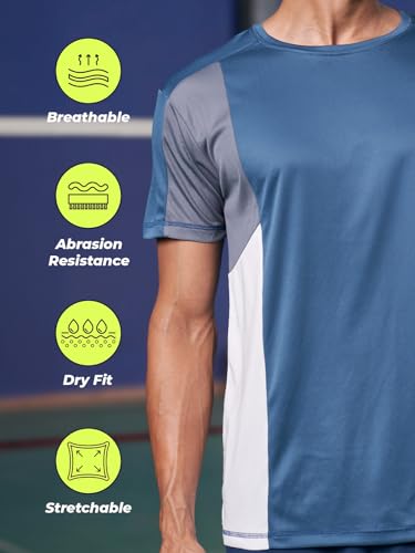 Image of FitMonkey Sports Breathable Crew Neck Dry Fit T Shirt | Regular Fit Cut & Sew T Shirt for Men |Sport T Shirt for Men |Quick Dry Technology with Moisture Control |Lightweight