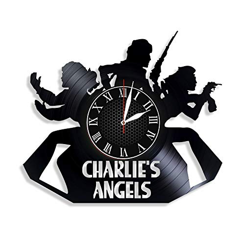 BombStudio Charlie's Angels Vinyl Record Wall Clock, Charlie's Angels Handmade for Kitchen, Office, Bedroom. Charlie's Angels Ideal Wall Poster