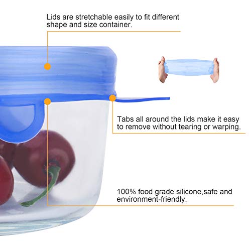 Reusable Silicone Stretch Lids, 14Pcs Premium Stretch Silicone Lids For Food Storage, Flexible Round Silicone Bowl Covers, 7 Different Sizes Reusable Stretch And Seal Lids - Keep Food Fresh, By Yxyl #TOP5
