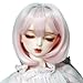 Yutotue 1/6 BJD Doll Wig Short Hair Wig for 1/6 BJD SD Dolls DIY Wigs with Bangs (Pink)
