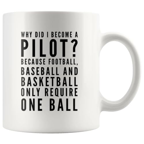 Image of Panvola Why Did I Become A Pilot Because Funny Pilot Gift Coffee Mug 11 oz | Aviation Student Graduation Gift Aircraft Flying Aerospace Student Sarcastic Gifts Ceramic Mug White