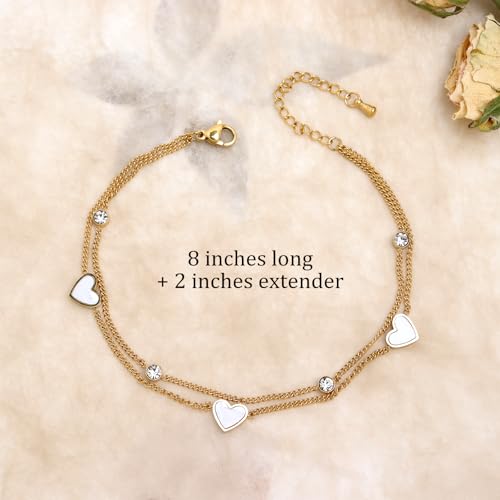 Image of Dainty Gold Shell Pearl Charm Ankle Bracelet for Women Trendy non-Tarnish Adjustable Anklet Summer Beach Fashion Jewelry Gift