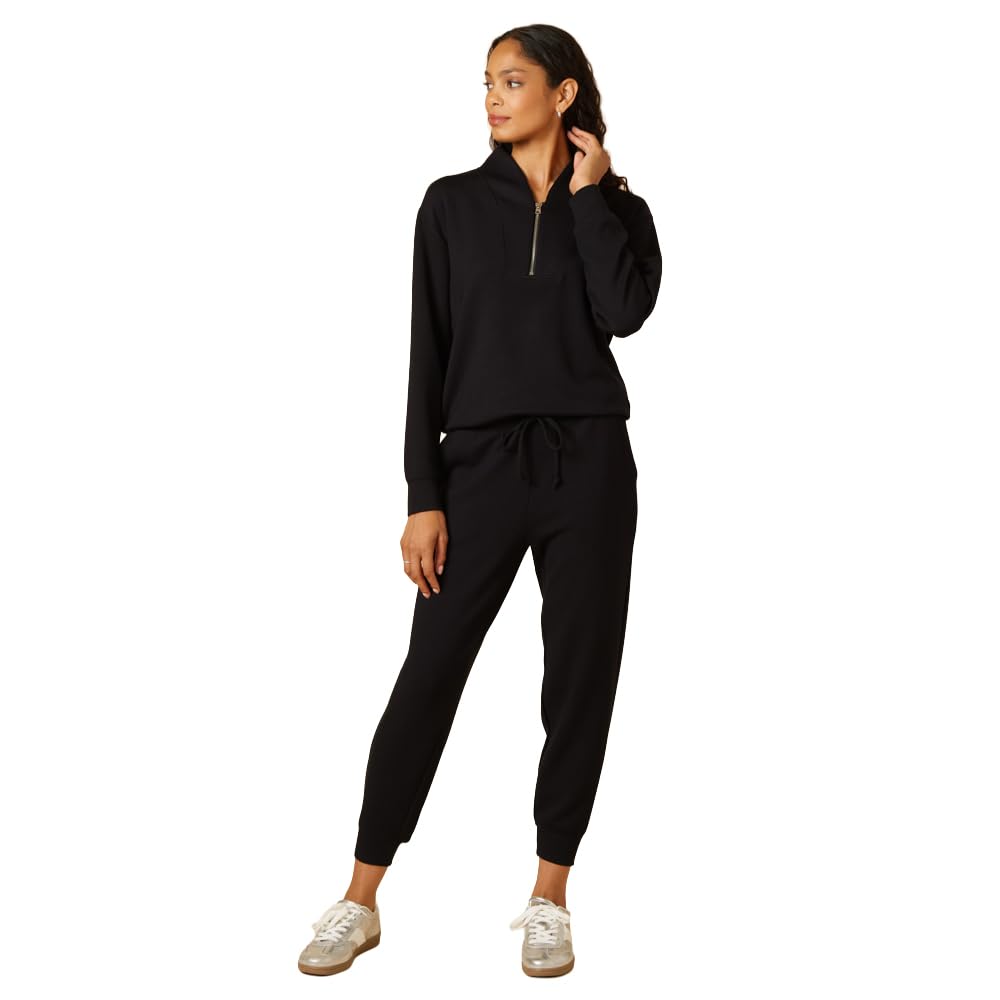 Softies Quarter Zip Jogger Lounge Set for Women Ultra Soft 2 Piece Loungewear with Zip Pullover Top and