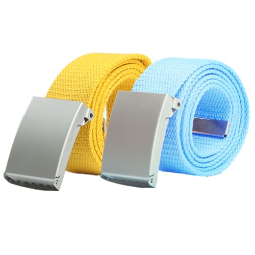 Ceinture en toile ajustable 105-175cm lot de 2 avec boucle noire