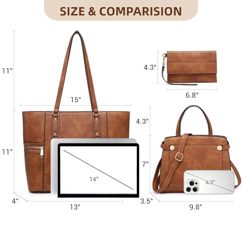 Conjunto de 3 Bolsos Tote, Satchel y Cartera para Mujer miniatura 4