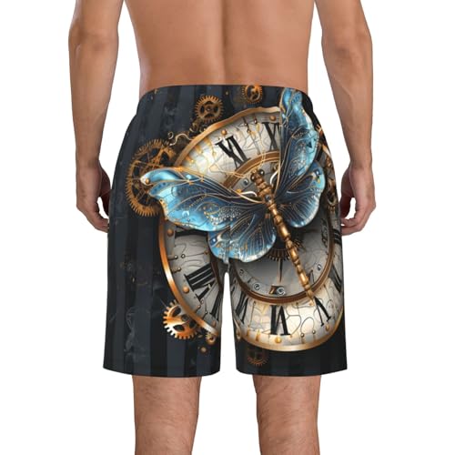 Men's Quick Dry Swim Shorts Dragonfly Gears Striped Steampunk Dark Beach Trunks with Pockets2