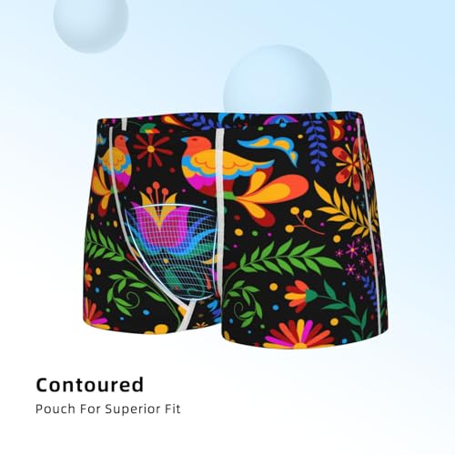 Boys' Cotton Boxer Brief Soft Underwear-Mexican Flower Traditional14