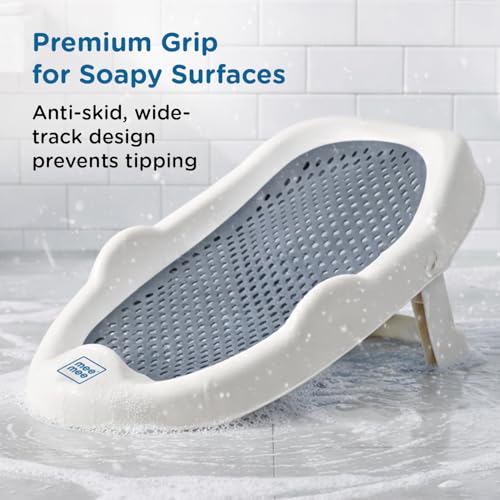 Image of Mee Mee Mini Spa Baby Bath Chair with Spine Support Gel Shield & Adjustable Recline | Anti-Skid Base, Quick-Drain Mesh, BPA-Free Ergonomic Bath Seat for Newborns & Infants, Portable Design