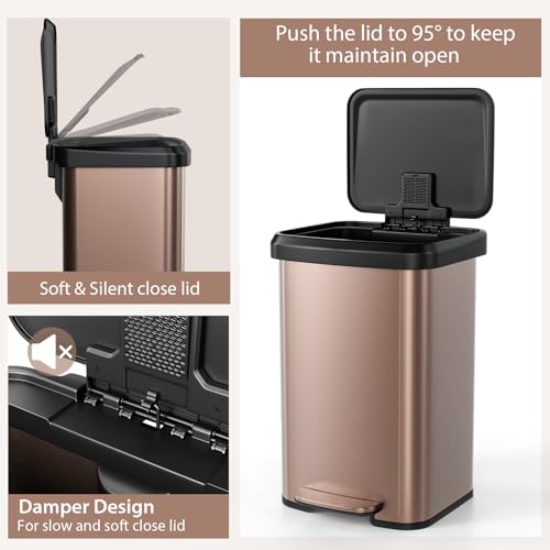 Caneca de Basura de Acero Inoxidable 50 L Rectangular miniatura 5