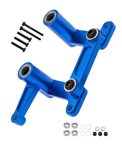 hopsupRC Alloy Steering Bellcranks Drag Link with Ball Bearings Upgrades Parts for 1/10 Slash VXL 2WD/Rustler VXL 2WD/Bandit VXL 2WD,F0rd F 15O Raptor,Replace 3743,Navy Blue