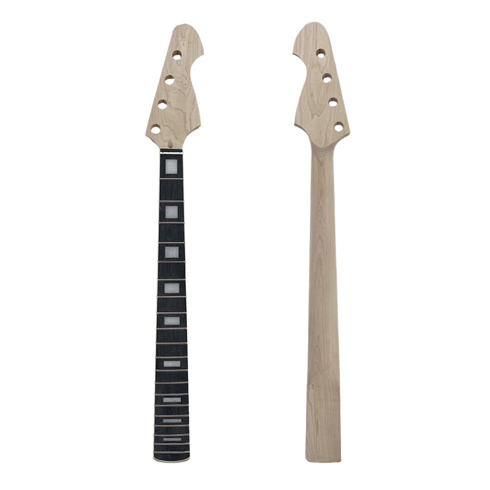 Yinfente Manico per basso elettrico a 4 corde, 20 tasti, 76 cm, in acero con tastiera in palissandro per costruzione e sostituzione di basso (dadi da 42 mm)
