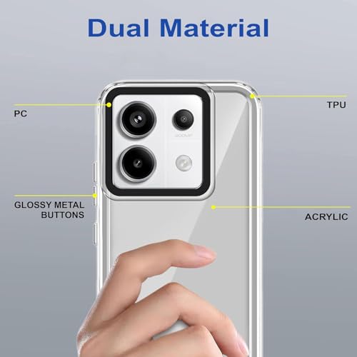 Image of NDCOM for Redmi Note 13 Pro 5G Back Cover | Poco X6 5G Back Cover | Redmi Note 13 Pro Cover Transperent Back Case