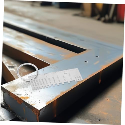 Calibrador de fillete de acero inoxidable POPETPOP, herramienta de medición precisa para soldadores, calibrador de grosor de alambre y verificación de soldadura miniatura 3