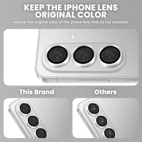 Image of ArmourPro Camera Lens Protector for Samsung Galaxy S26 and Samsung S26 Plus with Auto Alignment Installation Frame, AR+AF Coated Tempered Glass Camera Rings, Anti-Scratch, Case Friendly | Silver
