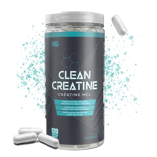 Clean Creatine HCl Powder - Pure Creatine Hydrochloride for Men & Women, Muscle Growth & Strength Building Power, Athletic Performance and Recovery, Vegetarian Friendly (Clean Citrulline -120 Capsules