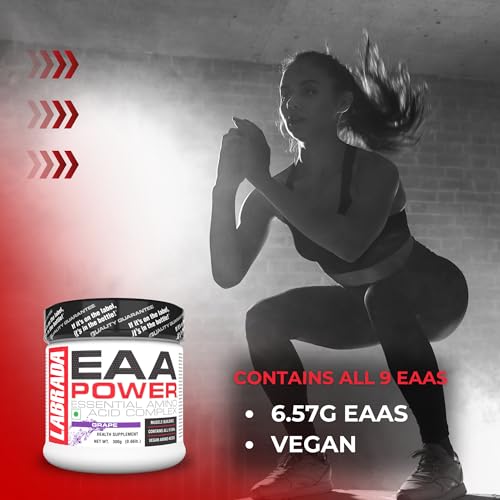 Image of Labrada EAA Power Essential Amino Acid Complex, Grape, 300g (30 Servings | 6.56g EAAs | Muscle Building | Vegan)