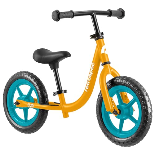 Image of Retrospec Cub Toddler Balance Bike for Ages 18 Months - 3 Years - 12in No-Pedal Beginner Bicycle with Adjustable Seat, Puncture-Proof Tires & Safe Low Frame Design