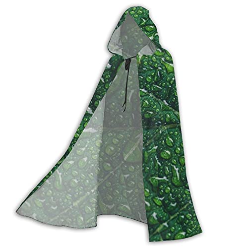 Groene bladeren volledige lengte capuchon cape gewaad cosplay kostuum fancy cape Halloween decoraties feest - Afbeelding 4