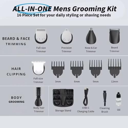 Tondeuse barbe & cheveux avec accessoires pour le quotidien