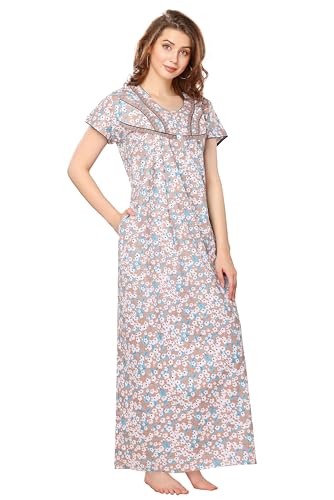 Image of Soulemo Women's Pure Cotton Floor Length Nighty 1663