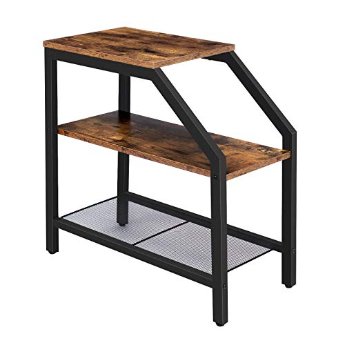 Beistelltisch mit Ladestation, Flip C-Form Sofatisch, Couchtisc – DE