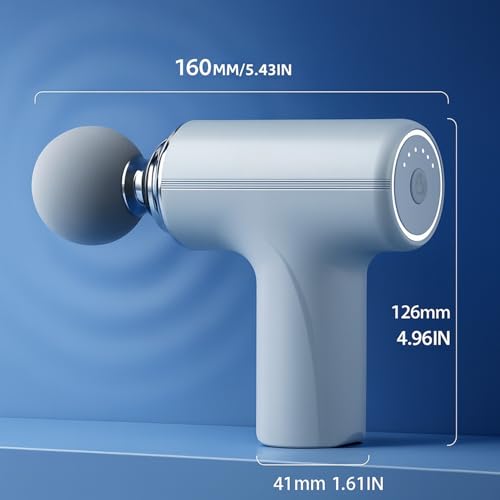 Image of Electric Deep Tissue Massage Gun with 6 Speed Levels & 4 Interchangeable Heads, High-Torque Motor, Low Noise, Portable Muscle Recovery Massager for Body Pain Relief