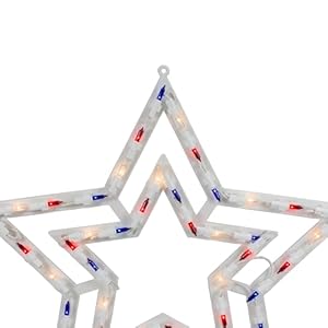 Northlight Lighted Patriotic Star Window Decoration 17