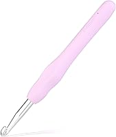 Vista 17 de Gancho de ganchillo de 0.197 in, mango ergonómico para manos artríticas, agujas de tejer extralargas para principiantes e hilo de ganchillo