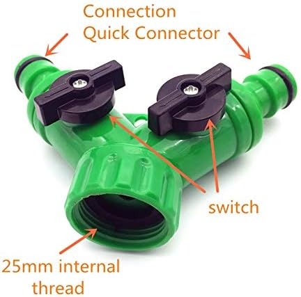ilauke 2-Way Brass Garden Tap Splitter 3/4" Y Connector for Hose |  Heavy-duty solid brass with leak-proof seals. Extra-wide spacing for 2 hose  timers. Includes PTFE tape & rings. : Amazon.co.uk: Garden Leak-Proof Pipe Hose Fittings 2-Way Valve 3/4" Tap Garden Hoses Pi