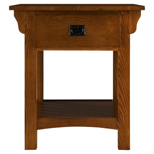 Image of Leick Home Mission Impeccable Nightstand Side Table, 24 inch, Medium Oak
