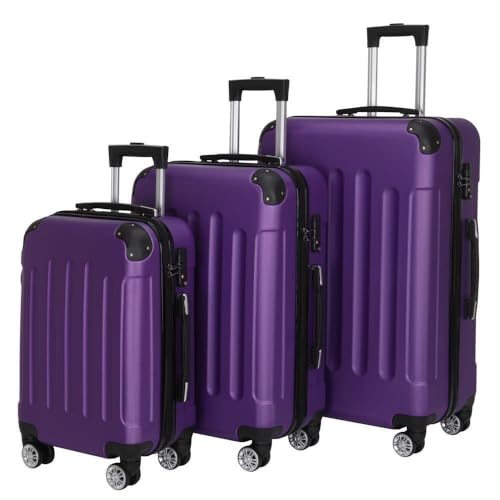 Compatible with 20'24'28' Travel Spinner Luggage Set ABS Trolley Carry On Suitcase w/TSA Purple - Main Image