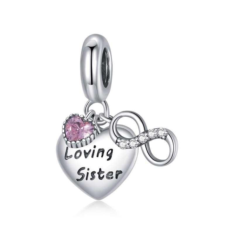 Abalorio de plata amor de hermana infinito para regalar y llevar en la pulsera