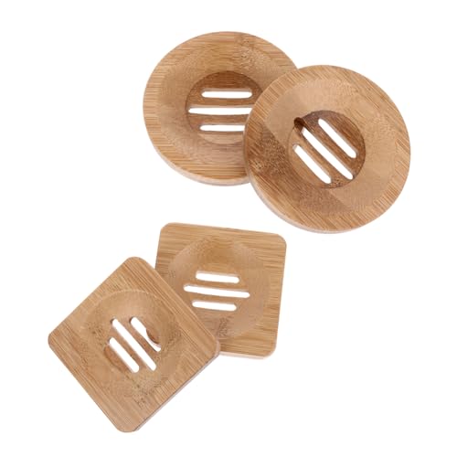 Garneck 4 Piezas Desagüe De Jabón De Bambú Jabonera De Cedro Estante De Secado del Fregadero Jabón para Platos Bandeja De Jabón Cajas De Jabón Cuadrado Contenedor De Jabón Rellenar Cesta
