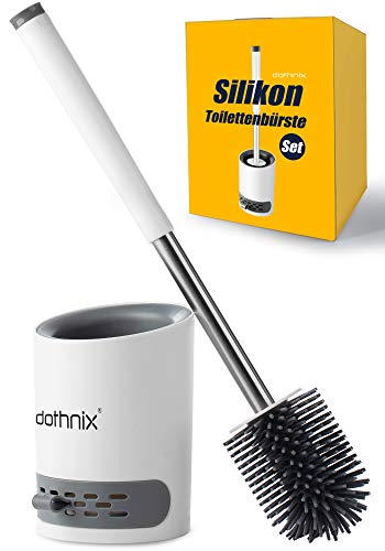 dothnix Escobilla de baño de silicona, escobilla de inodoro con soporte para montaje en pared, cepillo de inodoro prémium con cajón de almacenamiento de agua extraíble y soporte de secado rápido.