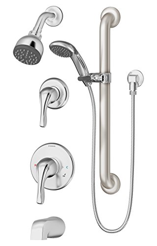 Symmons 9606-PLR-1.5-TRM Origins 2-Handle Tub and 1-Spray Shower Trim with 1-Spray Hand Shower in Polished Chrome (Valves Not Included)
